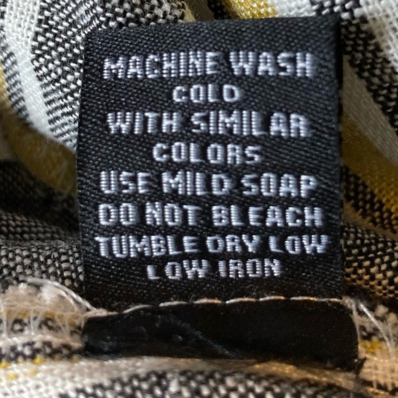 New Look Women's 100% Linen Black/Yellow Striped Wide Leg Pants w/Elastic Waist - Picture 4 of 12